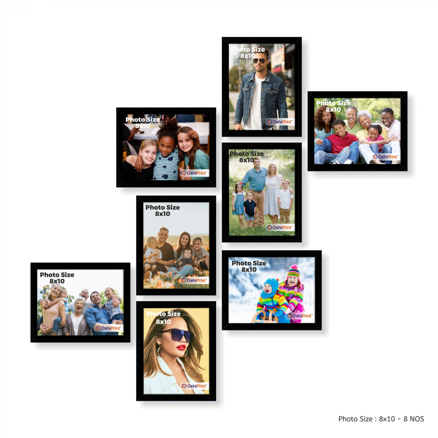 Set of 8 Collage Photo Frames (8 Pcs8X10 Inch), Black Wall Collage